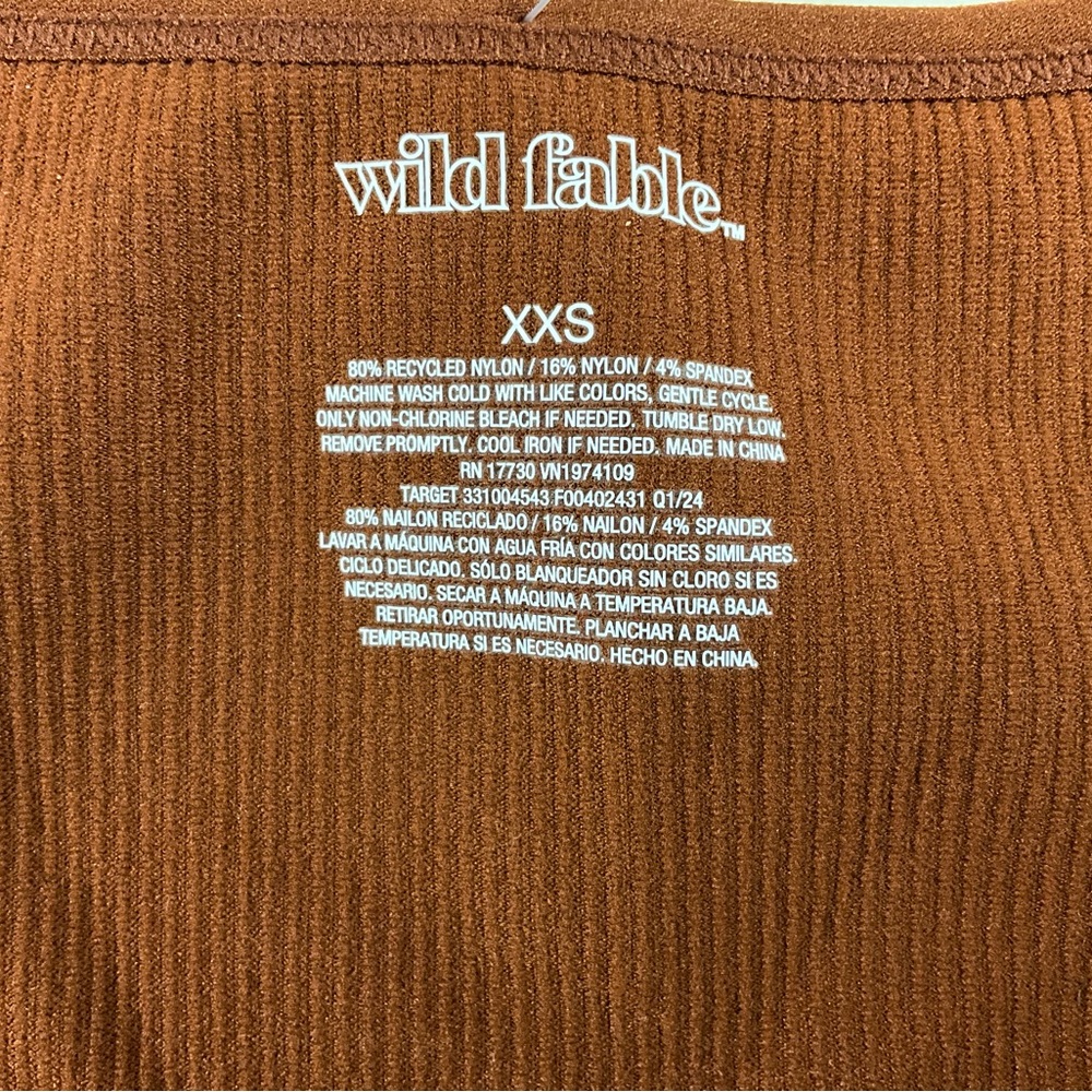 Wild Fable Women's Rust Ribbed Crop Top - Picture 5 of 8